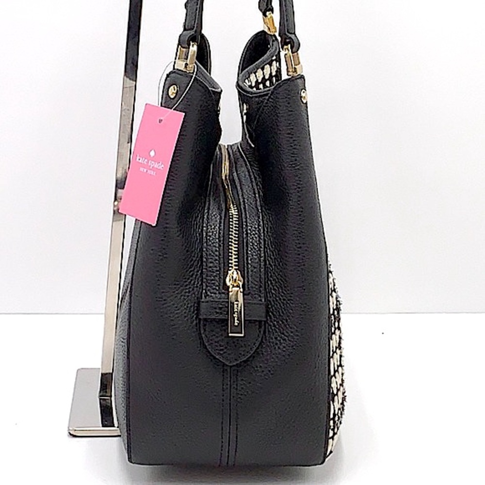 Kate Spade Leila Tweed Medium Triple Compartment Shoulder Bag Tote - Picture 7 of 16